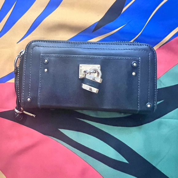 Chloe Paddington Black Leather Zip Around Long Wallet - Picture 1 of 4